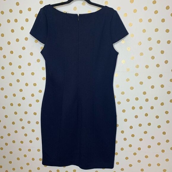 Elie tahari navy sheath dress size 14 - Picture 4 of 5